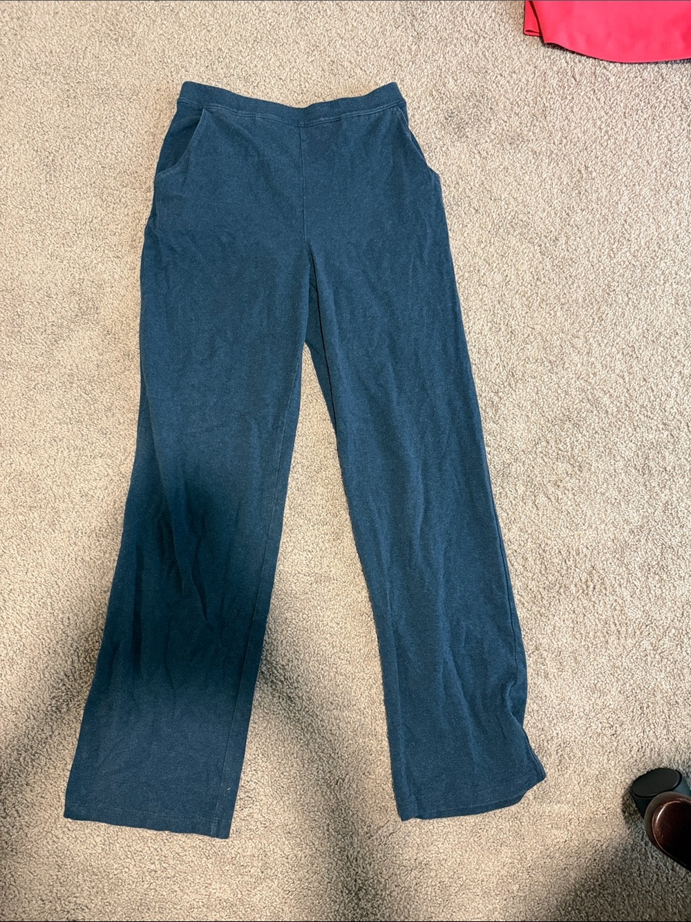 L.L.Bean Navy Knit Pants with Gold Logo